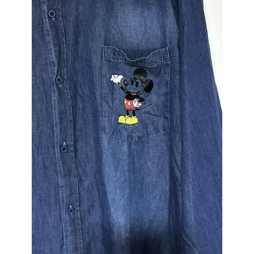 Mickey Mouse and Pluto Men’s Chambray Shirt for by Our Universe size XXL NWT